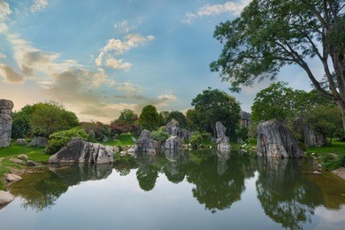 nature landscape of china -  stone forest national park ( unesco world heritage )
