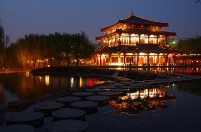 china architecture night 