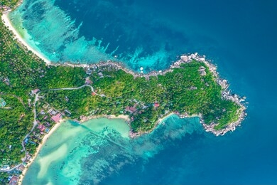 koh tao thailand ko tao thai beach sea ocean drone aerial uav altitude high view perspective no people copy space and sea marine water landscape 