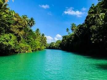 a clean and beautiful loboc river in bohol, philippines