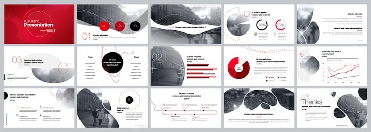 presentation template. red elements for slide presentations on a white background. use also as a flyer, brochure, corporate report, marketing, advertising, annual report, banner. vector