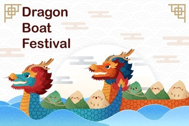 cartoon rice dumplings on bateau translate to chinese word