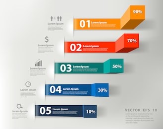 modern business steps to success charts and graphs options banner. vector illustration modern design template 