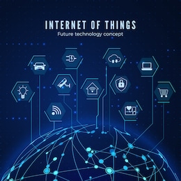 internet of things. iot concept. global network connection. monitoring and control smart systems. vector illustration