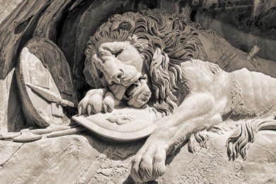 dying lion monument in lucerne (lucern), switzerland