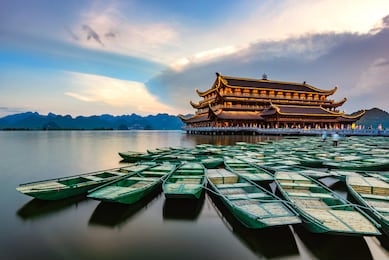 tam chuc pagoda, ha nam province, vietnam. the largest temple in southeast asia. on the vesak festival 2019 - image