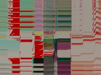 aesthetic pixelated screen flaw, glitch effect, abstract digital art, flowing paint, mix medias. fashion 8 bits style, retro pop modern, technologie, trendy designing motif. high quality image details