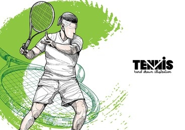 tennis player vector illustration. sport background design. tennis wallpaper
