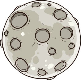 cartoon moon. vector clip art illustration. all in a single layer.