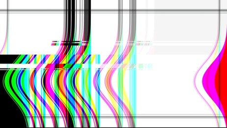 aesthetic old retro tv test image, tv snows, tv bars, vhs, glitch effect. 3d or primary colors diffraction, flawing technologies, designing patterns, broken pixel, various errors, bug …
