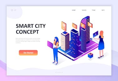 modern flat design isometric concept of smart city technology decorated people character for website and mobile website development. isometric landing page template. vector illustration.