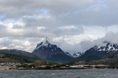 landscape of the mountains of the beagle channel