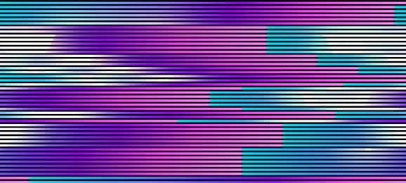 vector illustration of an abstract glitch background. cyberpunk concept. colorful techno backdrop with aesthetics of vaporwave style of 80's.