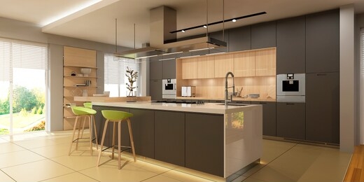 modern kitchen interior. 3d rendering.