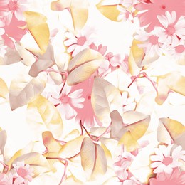 camomile flowers seamless pattern.
watercolor images. floral illustraion.