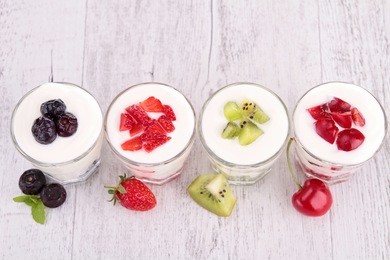 fruits and yogurt