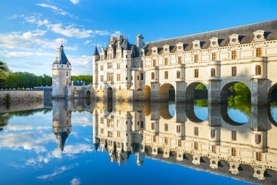chateau de chenonceau is a french castle spanning the river cher near chenonceaux village, loire valley in france
