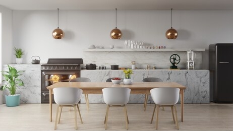kitchen interior concept .3d render