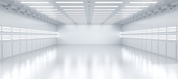 3d rendering interior white and clean empty factory or storehouse