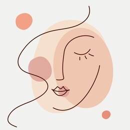 abstract woman face one line drawing. portret minimalistic style. continuous line.