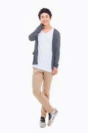 young asian man isolated on white background.