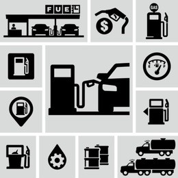 fuel pump, gas station icons