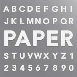 white paper alphabet with shadow.illustration eps10
