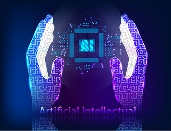 artificial intelligence (ai) landing page. website template for deep learning concept.