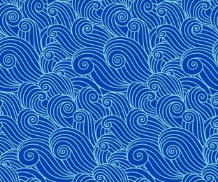 abstract ocean waves pattern. organic shapes wavy wallpaper. vector seamless nautical sea tides background.