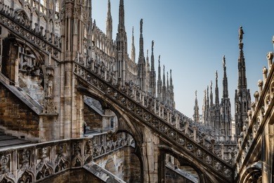 roof of the famous milan cathedral, lombardy, italy