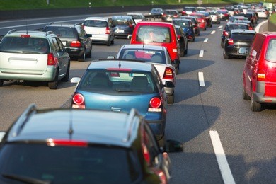 traffic jam on a freeway
