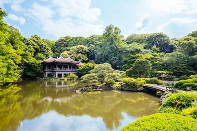 shinjuku gyo-en is a large park and garden in shinjuku and shibuya, tokyo, japan.