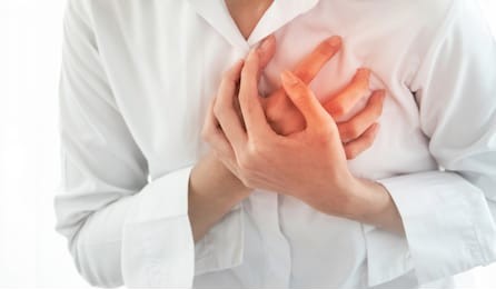 woman having heart attack .healthcare and medical concept.