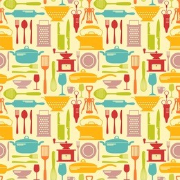 seamless kitchen vector background