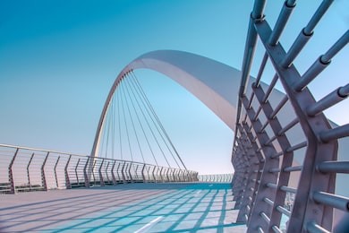 dubai tolerance bridge near famous water canal amazing modern architecture 
best place to visit in united arab emirates