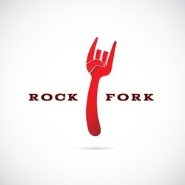 rock fork symbol icon or logo template