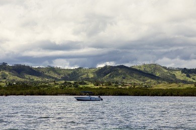 fiji from the ocean - momi bay, west coast of viti levu