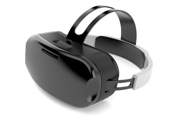 vr headset isolated on white background. 3d illustration