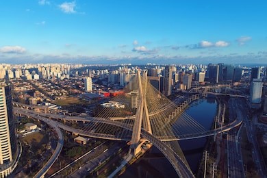 estaiada's bridge aerial view. são paulo, brazil. business center. financial center. great landscape.
