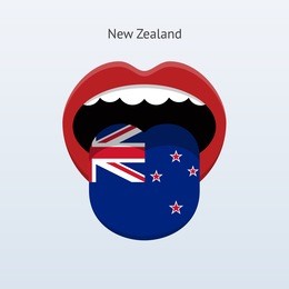 new zealand language. abstract human mouth. vector illustration.