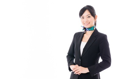 a beautiful asian businesswoman on white background