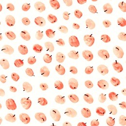 red paradise apples pattern. seamless by hand illustration