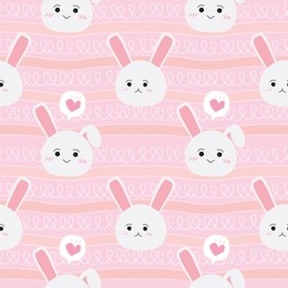 rabbit seamless pattern set animal cute illustration
