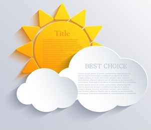 vector sun with clouds background. eps10