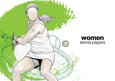 woman tennis player vector illustration. sport background design. tennis wallpaper