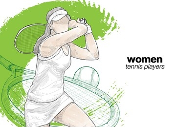 woman tennis player vector illustration. sport background design. tennis wallpaper