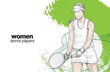 woman tennis player vector illustration. sport background design. tennis wallpaper