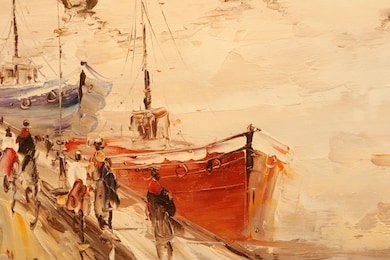 the modern colored beautiful oil painting - street view of paris