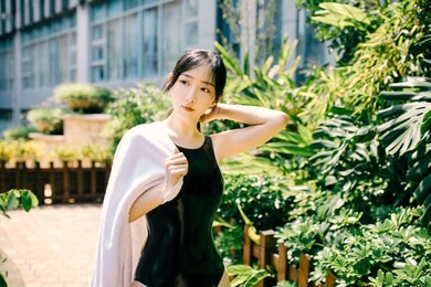 girl wearing japanese style swimsuit