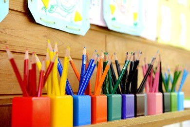 color pencils in kindergarten